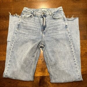 Zara distressed flare jeans